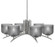 Kurve Six Light Chandelier in Graphite (200|3706-GP-4612)