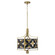 Mariposa Three Light Pendant in Matte Black w/Aged Brass (19|883-3-5980)