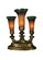 Amber/Green Tiffany Pond Lily Three Light Accent Lamp in Mahogany Bronze (57|17622)