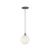 Bolla LED Pendant in Black/Opal Glass (347|PD3106-BK/OP)