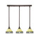 Stem Three Light Linear Pendalier in Dark Granite (200|25-DG-9405)