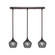 Stem Three Light Linear Pendalier in Dark Granite (200|25-DG-4622)