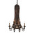 Barrel Stave Nine Light Chandelier in Costello Black/Charred Wood (57|270083)
