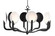 Tirtoff Collection Eight Light Chandelier in Satin Black/Sugar White (142|9000-0759)