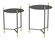 Jerry Set of 2 Side Tables in Black, Gold (339|101471)