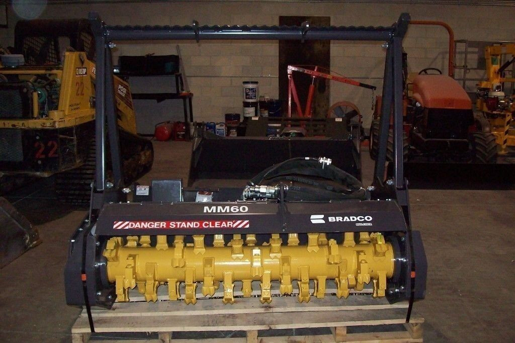 Bradco MM60 Mulcher for HI Flow Skid Steers,60" Revers Claw Teeth,5 In Stock,NEW