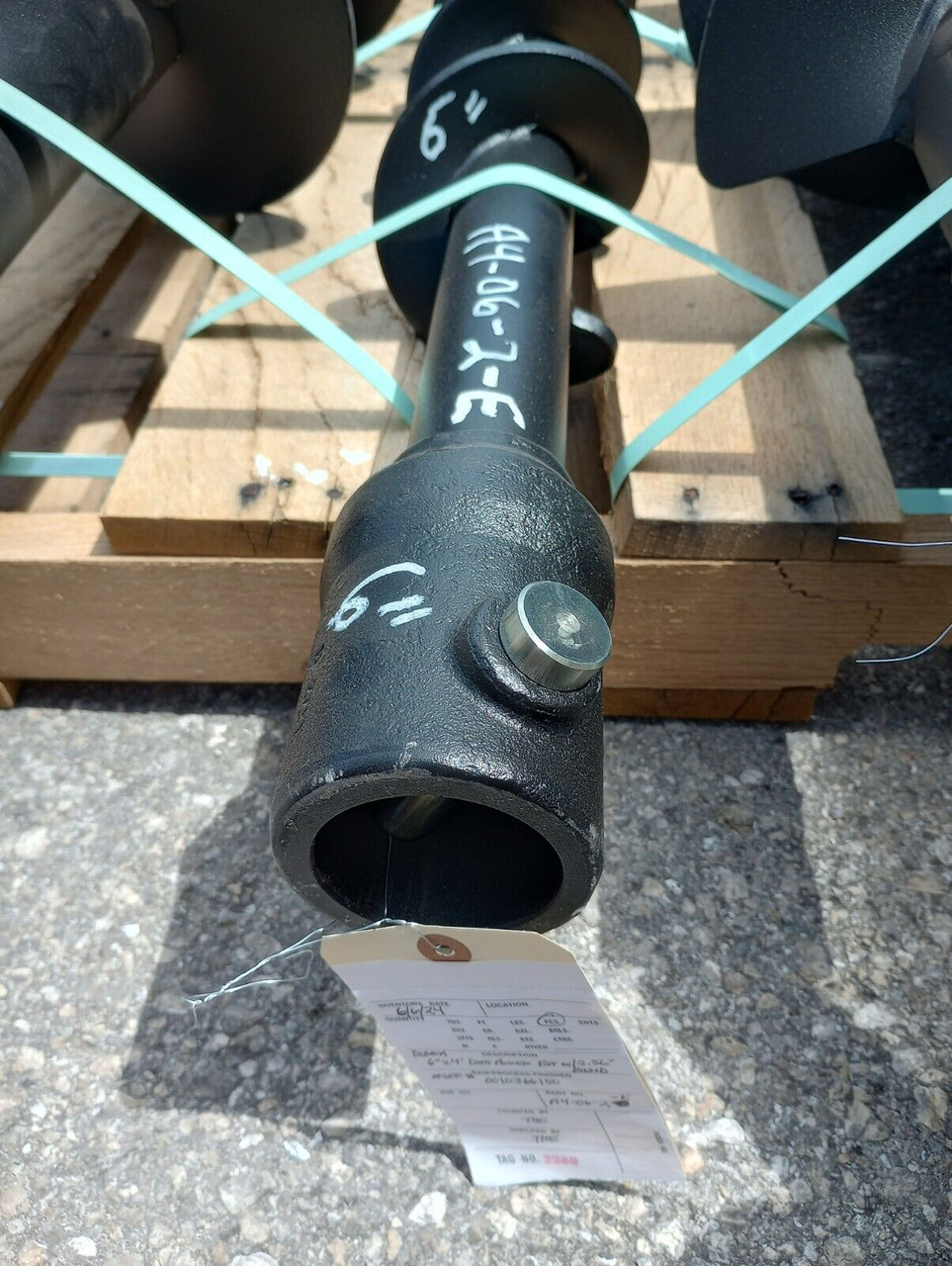 DIGGA 6" x 4' HDF DIRT AUGER BIT W/2.56" ROUND FITS ALL 2.56" ROUND AUGER DRIVES