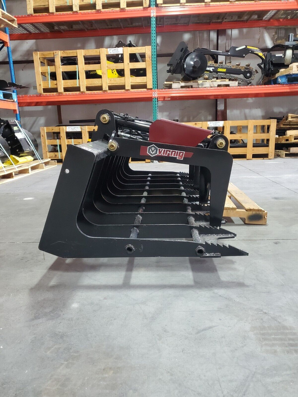 Skid Steer 84" Virnig V40 Skeleton Grapple,35" Opening,8.5" Spacing,860 Lbs