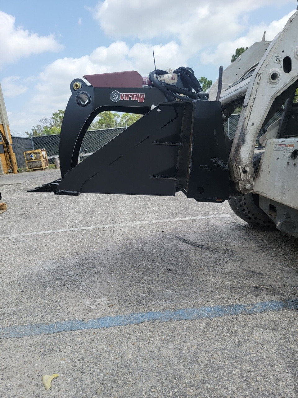 Virnig Stump Grapple Bucket for Skid Steers,46" Depth,16" Edge,23"W,39" Opening