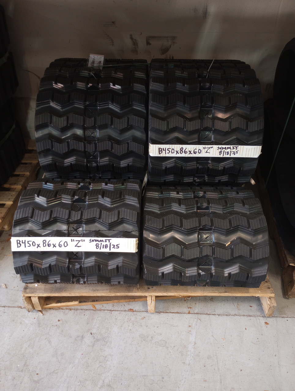 RUBBER TRACKS (SET OF 2) "Z" PATTERN FITS BOBCAT CASE CATERPILLAR TAKEUCHI 450x86x60