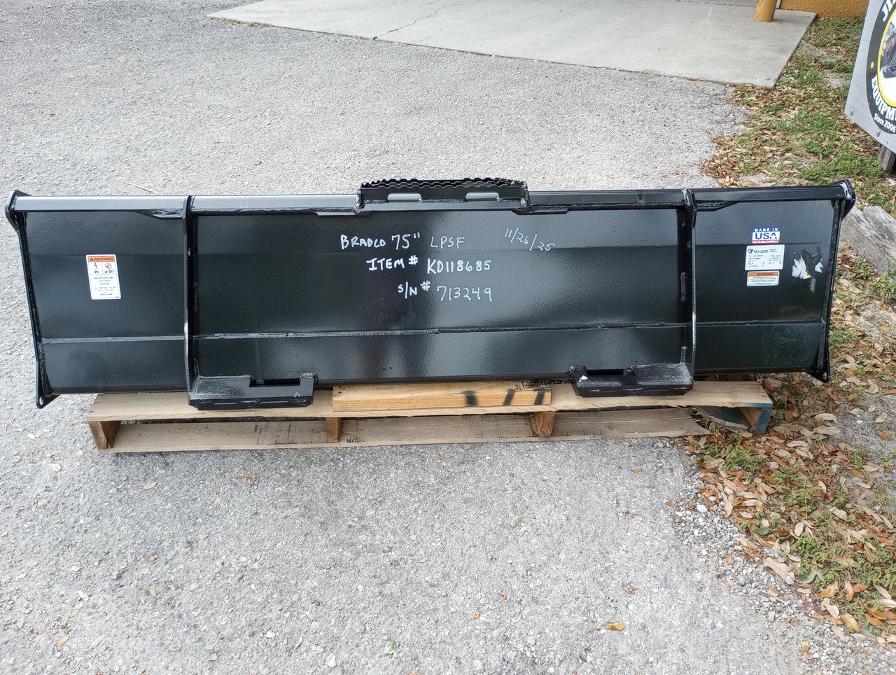 BRADCO 75" SKID STEER GP BUCKET 26" DEEP FLOOR .59 CU YARD MADE IN USA