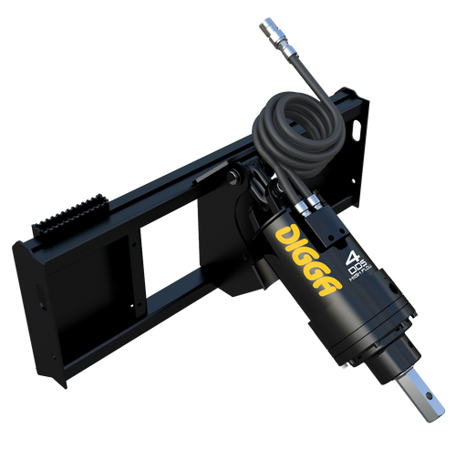 Digga Skid Steer Auger for High Flow Loaders, Includes Cement Mix Bowl 4 Cu Ft