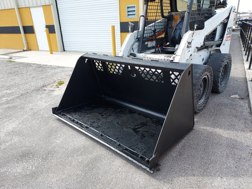 JENKINS SKID STEER MULCH/SNOW BUCKET W/BOLT ON EDGE (1.2 CUBIC YARD CAPACITY)