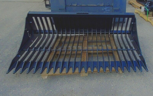 Jenkin 74" Rock Bucket for Skid Steer Loaders, 3" Tine Spacing, Brand New in FL