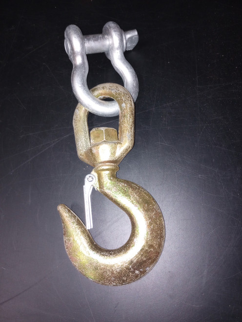 ALLOY SWIVEL HOIST HOOK SIZE 4.5 TON W/CLEVIS GALVANIZED STEEL SHACKLE