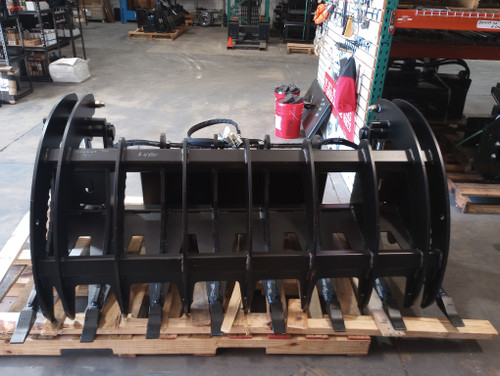 JENKINS HD 76" BRUSH/RAKE GRAPPLE STEEL 3/4" TINES 51" OPENING GRADE 50