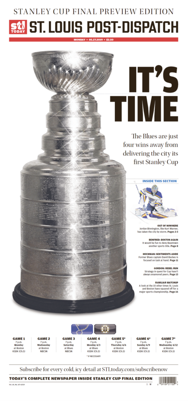 St. Louis Post-Dispatch Back Issue: May 27 Stanley Cup Final Preview  Edition - St. Louis Post Dispatch