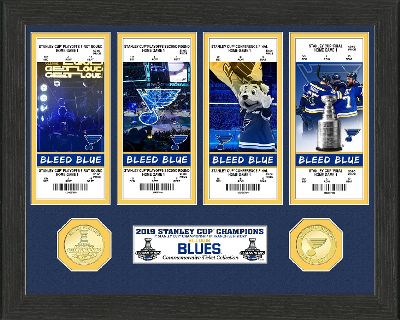 ST. LOUIS BLUES FULL SEASON TICKET CARD 2019-20 STANLEY CUP BANNER RAISING