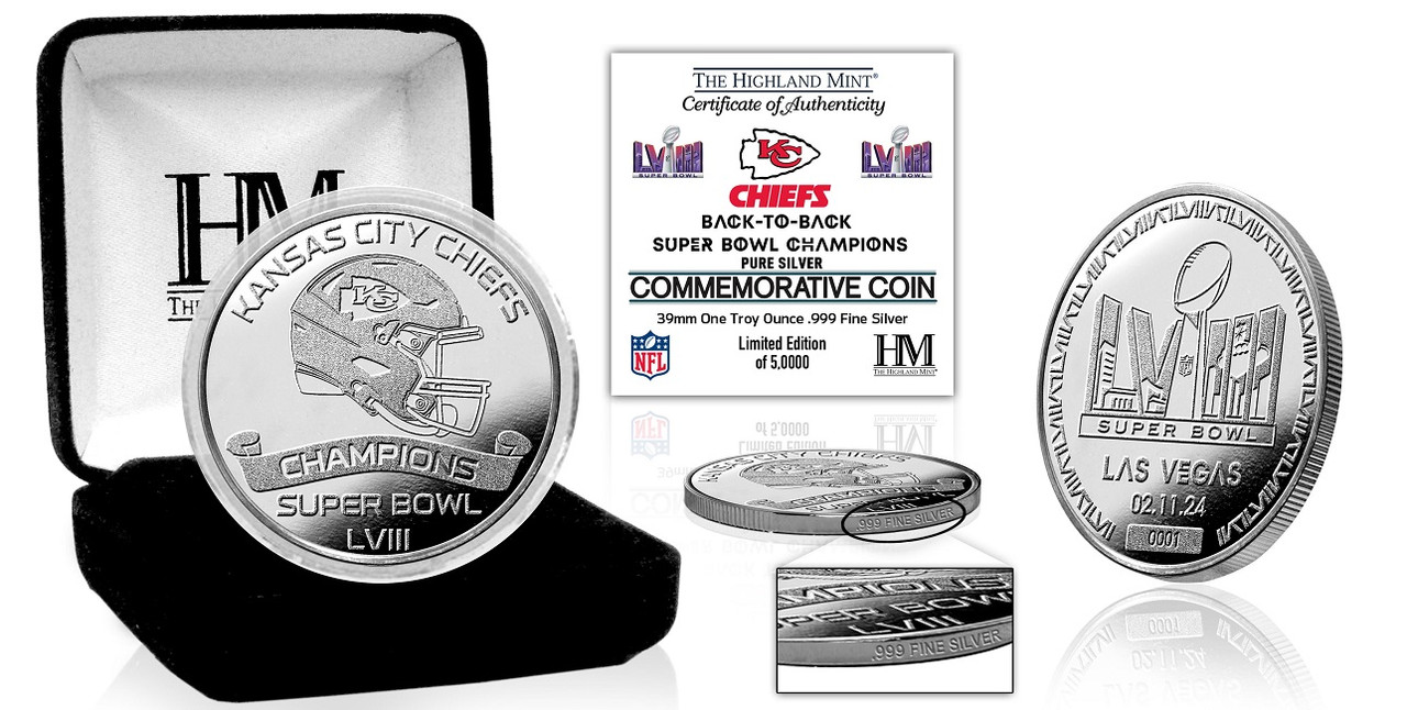 Kansas City Chiefs Super Bowl LVIII Champions 1oz .999 Fine Silver