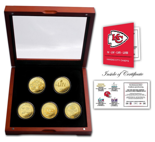 KANSAS CITY CHIEFS 4-TIME SUPER BOWL CHAMPIONS GOLD COIN SET