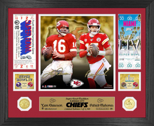 Len Dawson/Patrick Mahomes Super Bowl Traditions Photo Mint