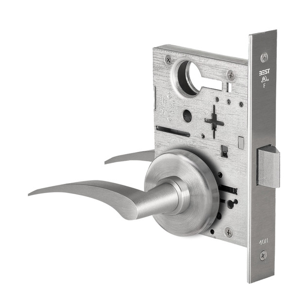 BEST 45H0N17RH626 Mortise Lock, RH, Satin Chrome