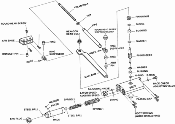 S.Parker 950 Series Door Closer