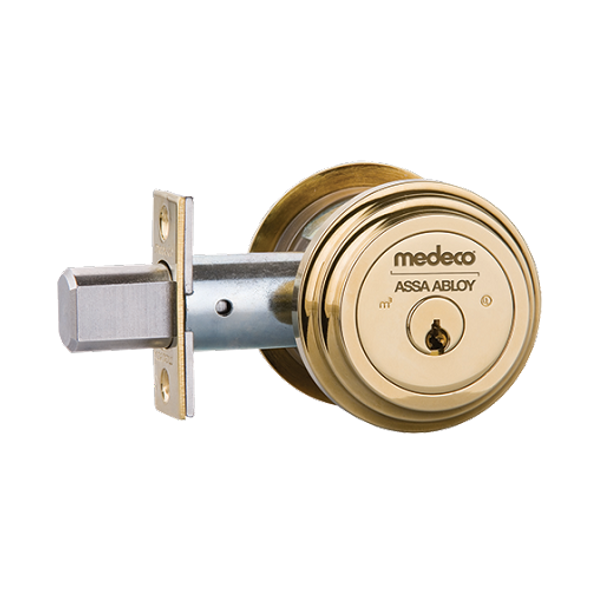 Medeco M3 11TR504 2-3/4" Backset Maxum Residential Single Cylinder Deadbolt Bright Brass