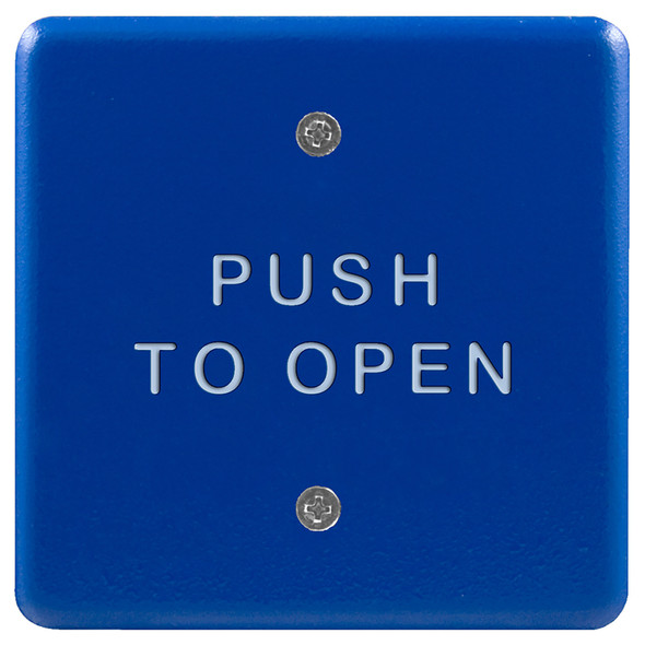 Bea 10PBS451B 4.5" Blue Handicap Push To Open Square Push Plate