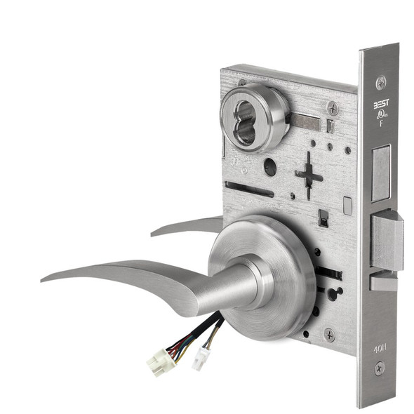 BEST 40HW7TDEL17 Electric Mortise Lock, Left Hand, Satin Chrome