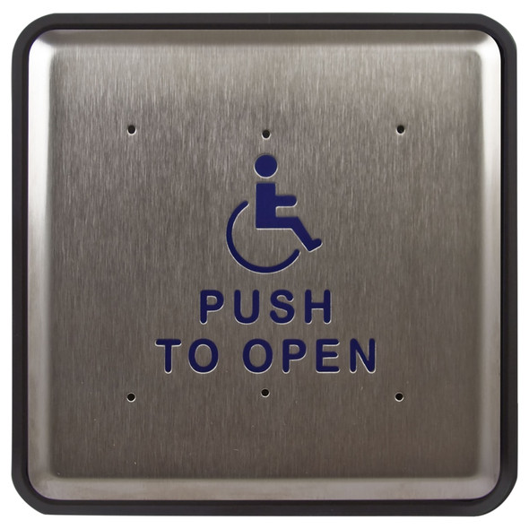 Norton 505 NOR Door Switch - 6" sq. Stainless/blue letters ADA symbol Hard Wired