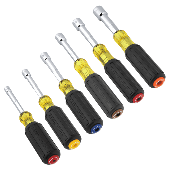 Klein Tools 65456MAG Heavy-Duty Hollow-Shaft Color-Coded Magnetic Nut Driver Set