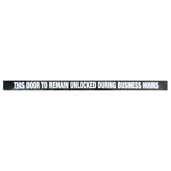 Don Jo DD-2 Decal - This Door to Remain Unlocked During Business Hours