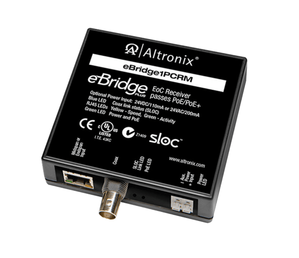 Altronix EBRIDGE1PCRM IP and PoE+ over Coax Receiver