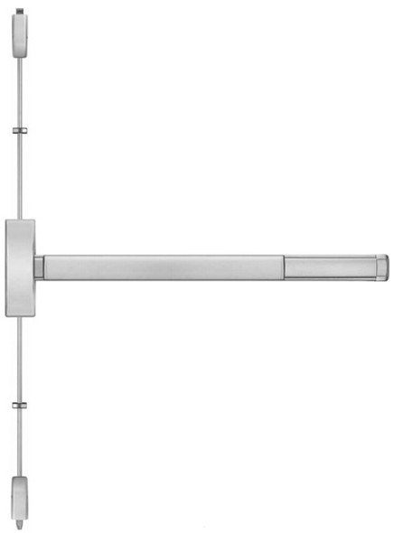 PHI FL2203LBR 628 36 Surface Vertical Rod Exit Device, Key Retracts Latchbolt Fire Rated Less Bottom Rod 3 Ft. Device