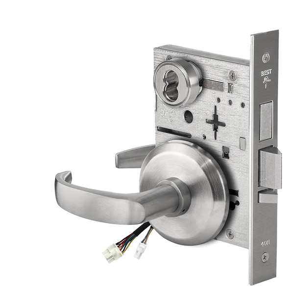Best 45HW7TDEU14S626RQE Fail Secure 24V With Deadbolt Electrified Mortise Lock 14 Lever S Rose