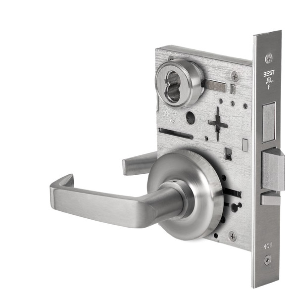 Best 45HW7TDEL15R626RQE Fail Safe 24V With Deadbolt Electrified Mortise Lock 15 Lever R Rose
