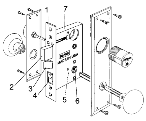 Marks Lock Metro Mortise Lockset 91A/3-X 1-1/4" x 8" Faceplate