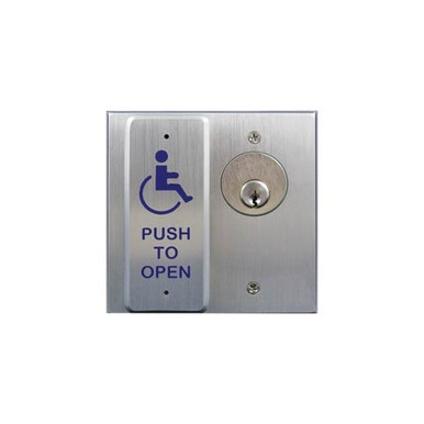 BEA 10COMBOPLATE 2-Gang Combo Push Plate w/ Mortise Cylinder Key Switch