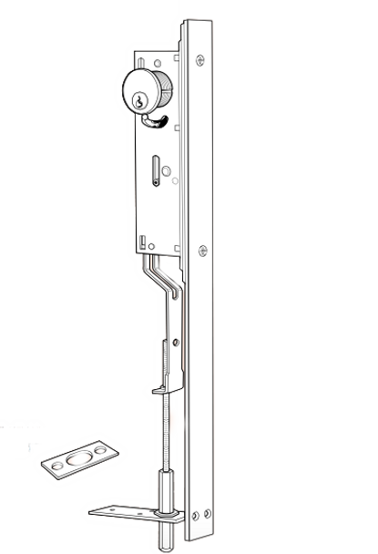 Adams Rite 1877 Cylinder Operated Flushbolt For Wood Doors