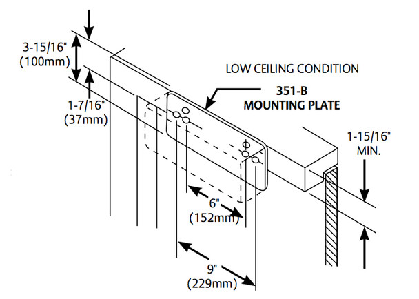 Sargent 351B EN Door Closer Mounting Plate 351 Series Top Jamb Applications