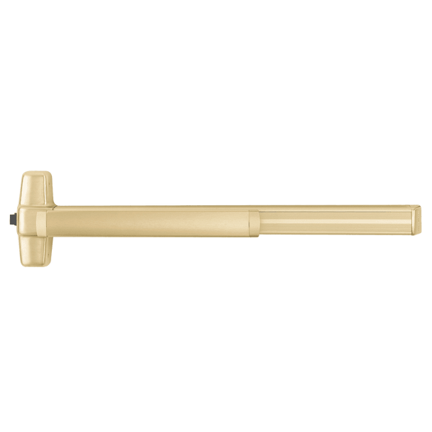 Von Duprin RXQEL99L-NL-06-F 3 US4 RHR Grade 1 Rim Exit Bar, Wide Stile Pushpad, 36" Device, Nightlatch Function, 06 Lever with Escutcheon, Motorized Latch Retraction, Request to Exit Switch, Less Dogging, Satin Brass Finish, Field Reversible