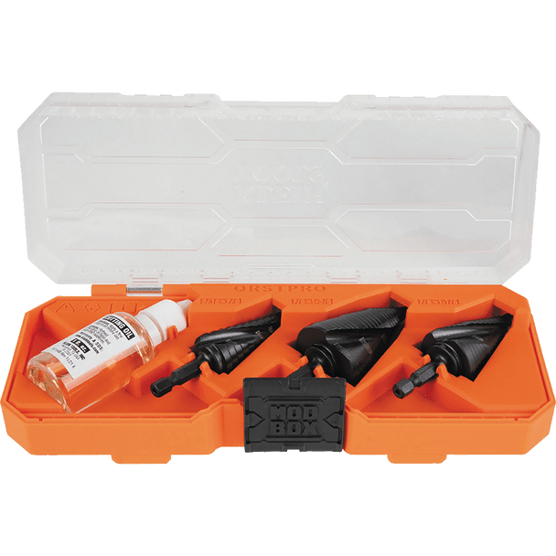Klein Tools QRSTSPRO Premium Electrician's Quick Release Step Bit Set