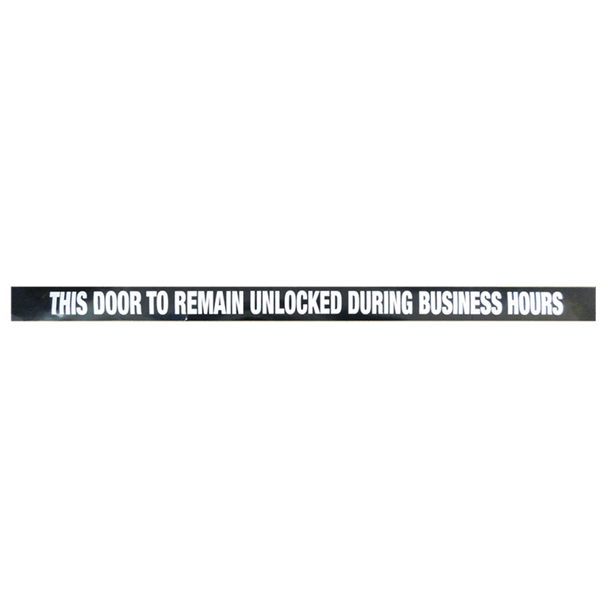Don Jo DD-2 Decal - This Door to Remain Unlocked During Business Hours