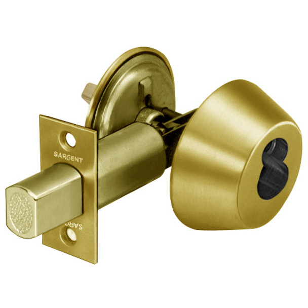 Sargent 60-485 3 Bright Brass Single Cylinder Deadbolt 2-3/4" Backset LFIC Prep