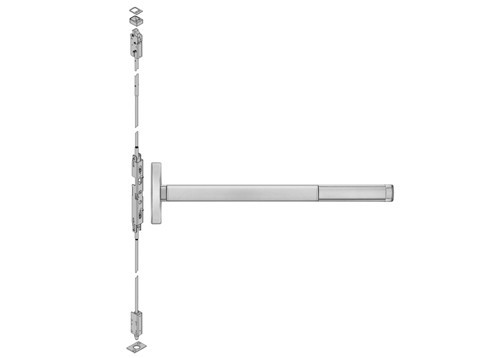 PHI 2614 628 36 Narrow Stile Concealed Vertical Rod Exit Device Lever/Knob Always Active 3 Ft. Device