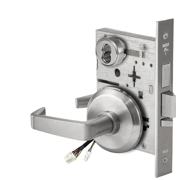 Best 45HW7TDEL15S626RQE Fail Safe 24V With Deadbolt Electrified Mortise Lock 15 Lever S Rose Request to Exit