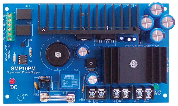 Altronix SMP10PM Switching Supervised Power Supply Board 24/28VAC Input 12/24VDC Selectable at 10A Output
