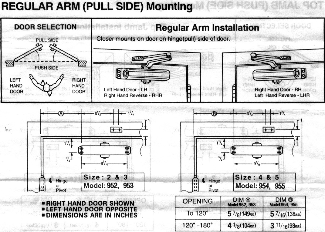 S Parker 950 Series Door Closer