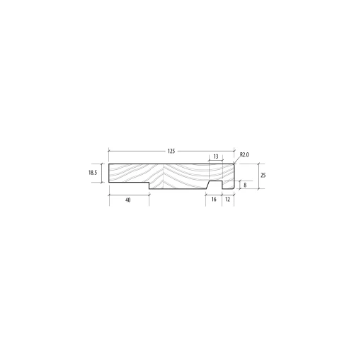 125x25 FJ Reveal Rebated & Grooved PP H3.1 5.4m